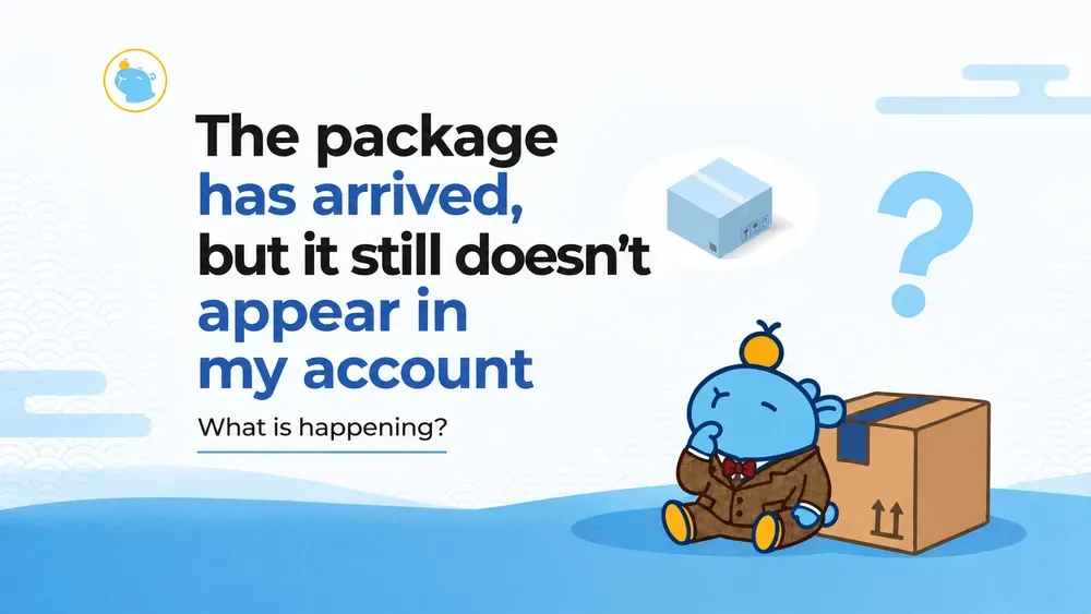 My package shows as delivered in Japan. Why is it not in my account yet?